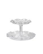 Clear 2-Tiered Fluted Tray Set