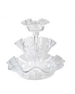 Clear 2-Tiered Fluted Bowl Set