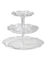 Clear 3-Tiered Fluted Tray Set
