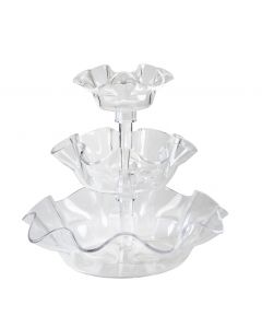 Clear 3-Tiered Fluted Bowl Set